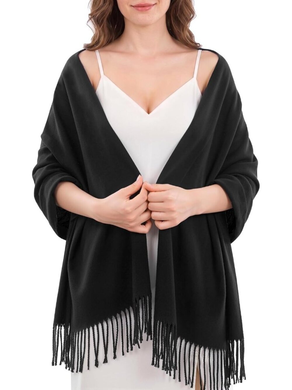 〽️Women's Black Evening Dresses Blanket Imported Pashmina Shawl Scarves